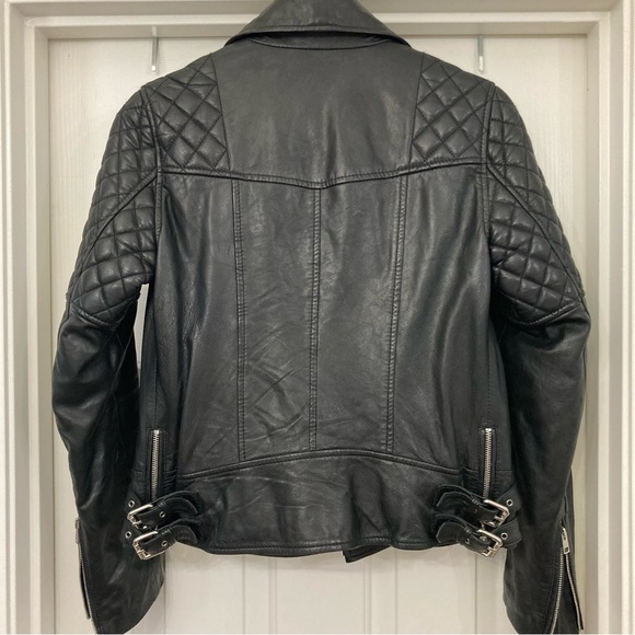 All Saints Leather Walker Jacket size 4 - Picture 2 of 8